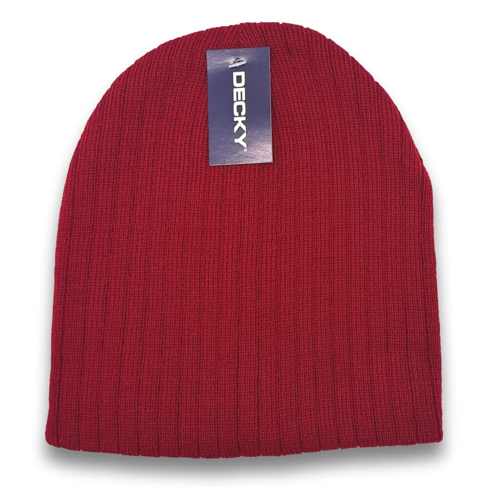 Decky Short Knit Cable Beanie Acrylic Winter Hat Snowboard Ski Cap Up To 7 3/8